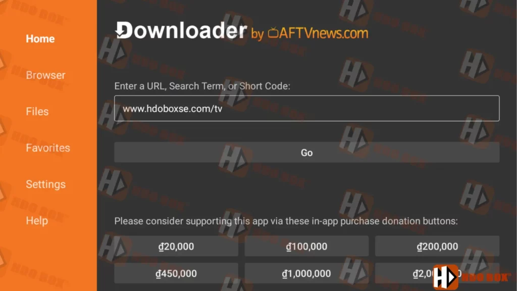 Open Downloader and enter the download address.